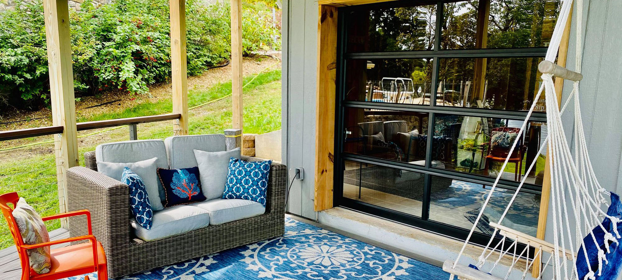 Custom windowed door installed in residential home