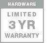 3 year limited hardware warranty