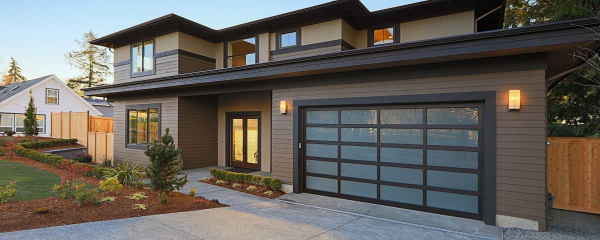 Exterior of a home and garage door